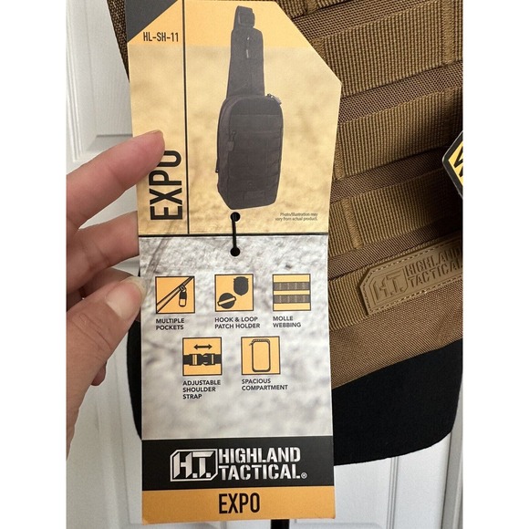 Highland Tactical EXPO EDC Molle Crossbody Sling Bag Dark Desert HL-SH-11-DKDS - Picture 3 of 8